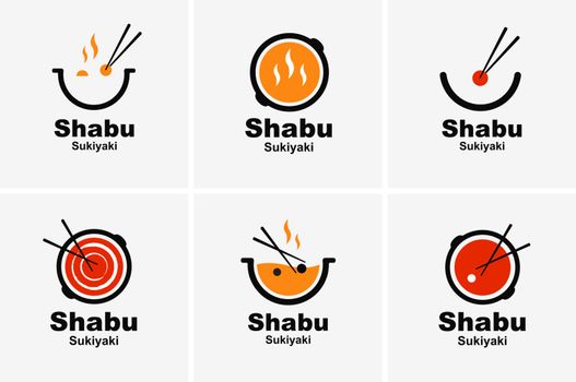 Shabu sukiyaki logo icon graphic japanese buffet restaurant