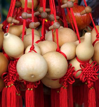 Dried Gourds with Red Tassels