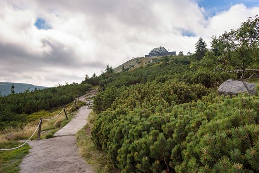 Path to shelter on Szrenica Mountain in polish Giant Mountains