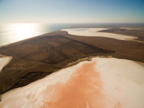 Koyashskoe pink salt lake in Crimea