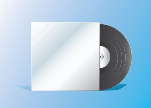 vintage record with empty cover vector
