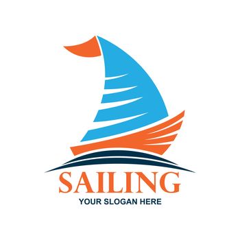 sailing logo with text space for your slogan / tag line, vector illustration