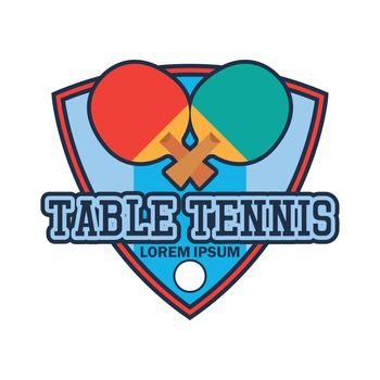 table tennis / ping pong logo with text space for your slogan / tag line, vector illustration