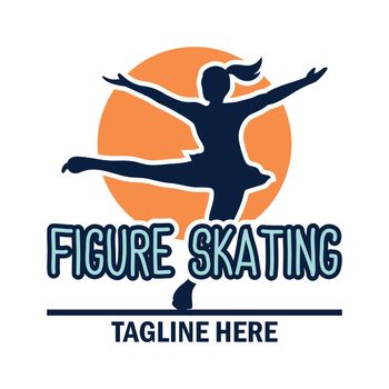 speed figure skating logo with text space for your slogan / tag line, vector illustration