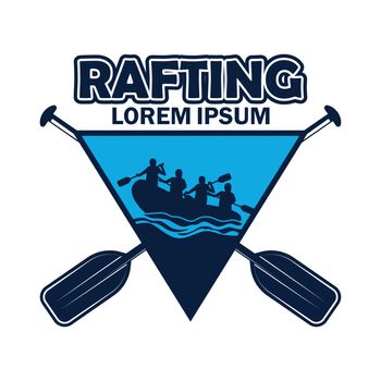 rafting icon with text space for your slogan / tag line, vector illustration