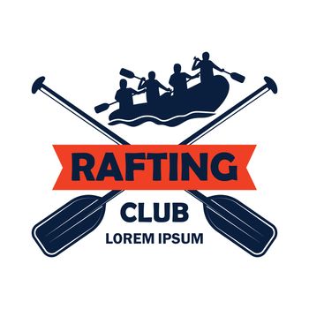 rafting icon with text space for your slogan / tag line, vector illustration