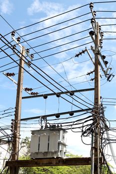 High voltage pole and Transformer