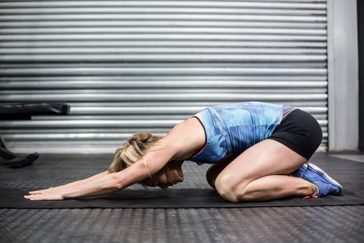Fit woman doing some stretch