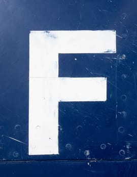 Written Wording in Distressed State Typography Found Letter f