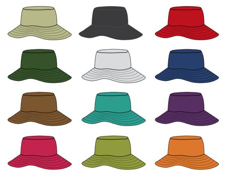 Illustration of safari hat / color variations