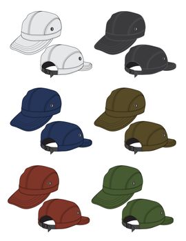 Illustration of baseball cap (headgear) / color variations
