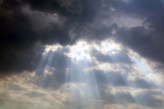 ray of sunlight from cloud to earth, concept god bless, gift, lu