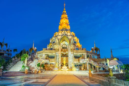 Decoration of surrounding area Big Main Pagoda in Wat Phra That Pha Son Kaew temple at Phetchabun Thailand