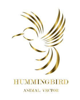 Flying hummingbird line art eps 10