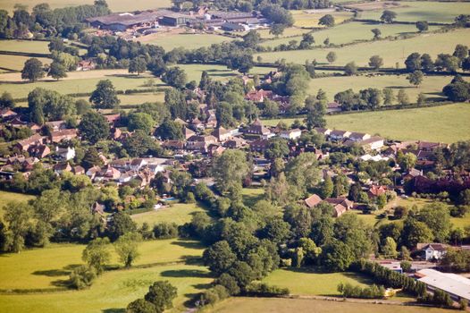 Charlwood village, Surrey - aerial view