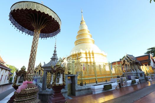 Thai pagoda in Lamphun Thailand