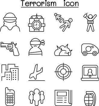 Terrorism icon in thin line style