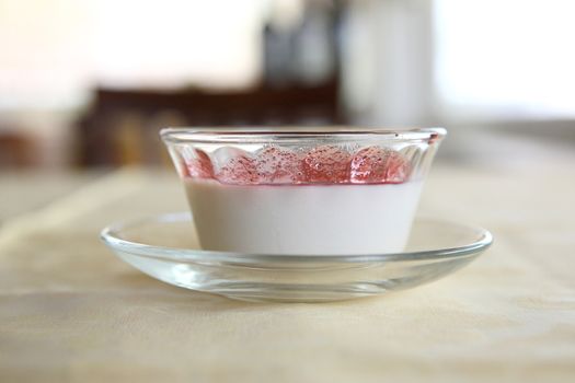 Cherry Panna Cotta pudding 