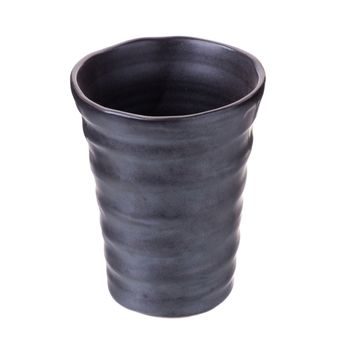 Glass ceramic black shape design wrinkly on white background