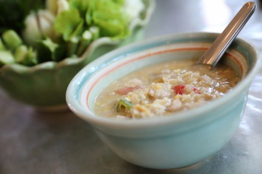 Herbed Soya Beans with Minced Pork in Coconut Milk with Fresh Ve