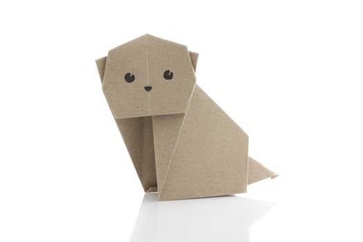 Origami dog by recycle papercraft