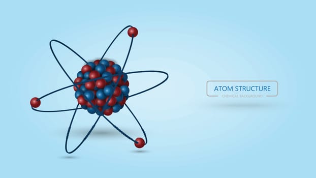 3d atomic structure, chemical background, vector illustration