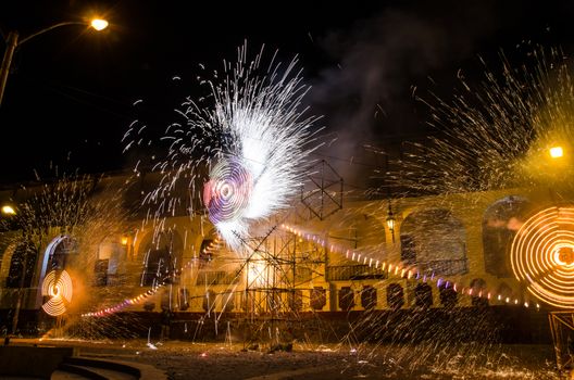 Fireworks from the town of Canta