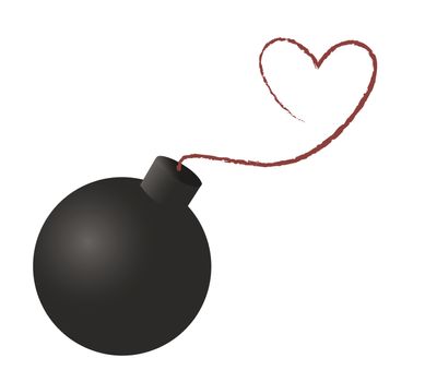 BOMB heart icon , bomb ready to explode , heart attack icon