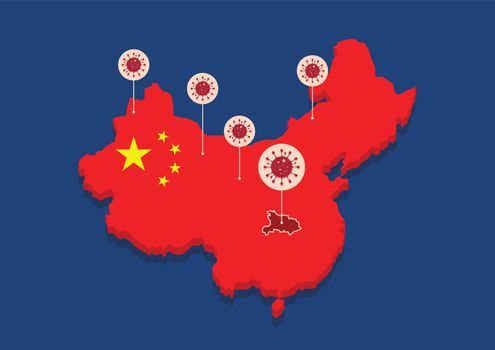 China map country coronavirus concept