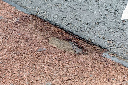 Small pothole in a road