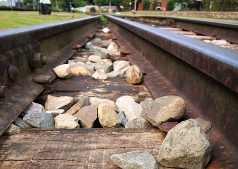 Closeup Image of Two Railtracks