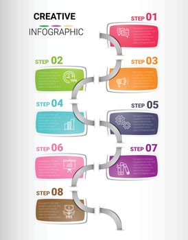 Infographic design template with numbers 8 option for Presentation infographic