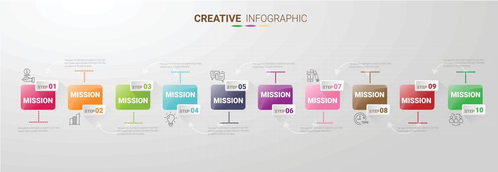 Infographic design template with numbers 10 option
