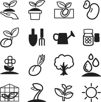  cultivate & Plant Grow icons set