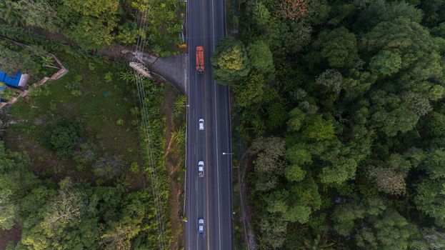 Aerial view of local road to Patong city in Phuket South of Thai