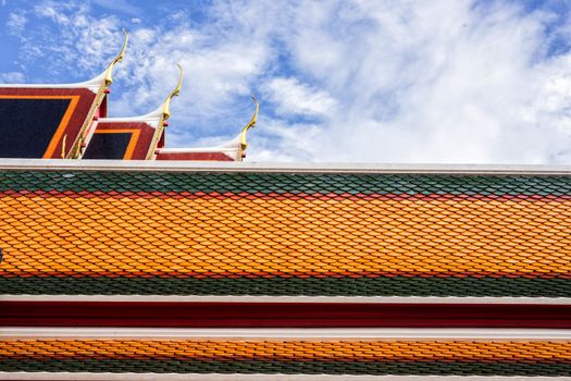 roof of Thai temple with gable apex