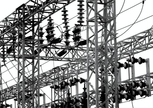 Electrical Substation with Large Insulators