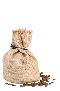 Jute bag with coffee beans