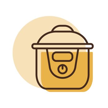 Slow cooking crock pot vector icon
