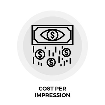 Cost Per Impression Line Icon
