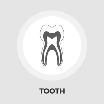 Tooth icon vector. Flat icon isolated on the white background. Editable EPS file. Vector illustration.