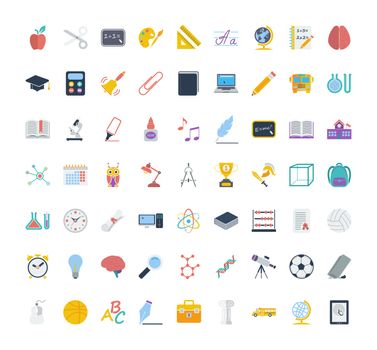 Education icon set. Flat vector related icon set for web and mobile applications. It can be used as - logo, pictogram, icon, infographic element. Vector Illustration. 