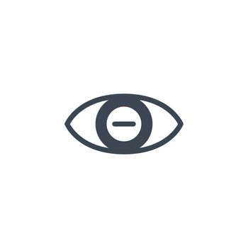 Myopia related vector glyph icon.