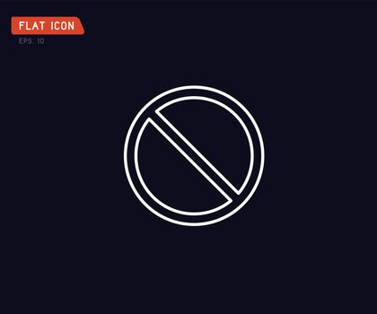 Stop icon, Prohibition no symbol, red circle, warning sign, vect