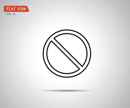 Stop icon, Prohibition no symbol, red circle, warning sign, vect