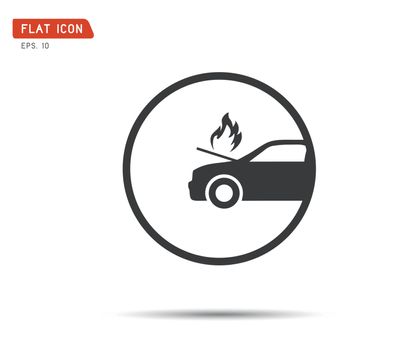 car fired Vehicle insurance Icon. Flat pictograph Icon design, V