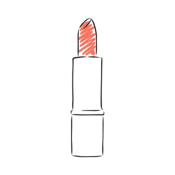 Vector hand drawn Lipstick outline doodle icon. Lipstick sketch