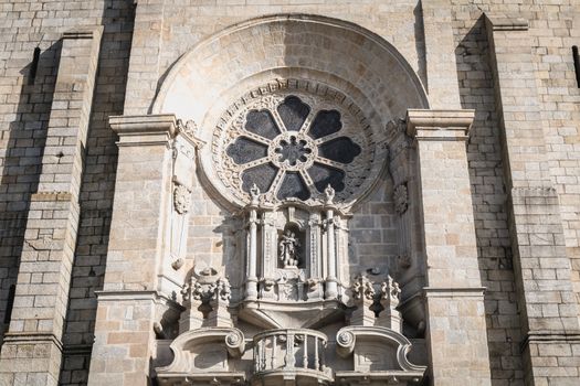 architectural detail of the Porto Cathedral, Portugal
