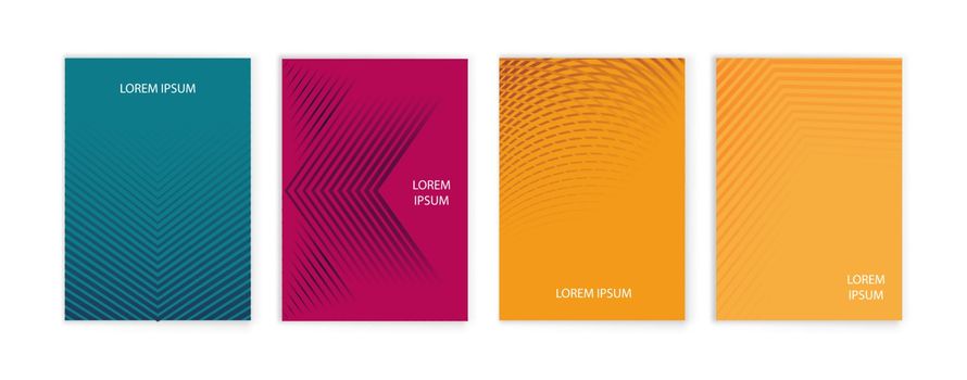 set of covers with a flat geometric pattern. abstract color back