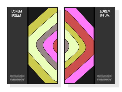 Set of editable templates for your covers with abstract geometri